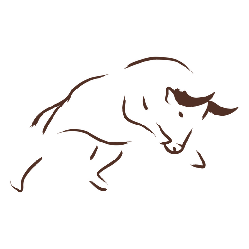 Silhueta de um touro correndo Desenho PNG