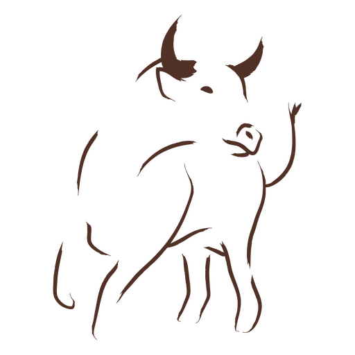 Design de ilustração de touro estilizado Desenho PNG