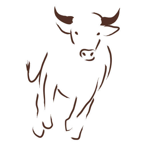 El toro marrón corre al frente Diseño PNG