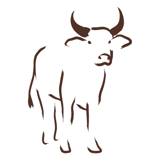 Brown bull standing PNG Design