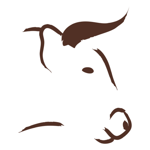 Cabeça de boi marrom Desenho PNG