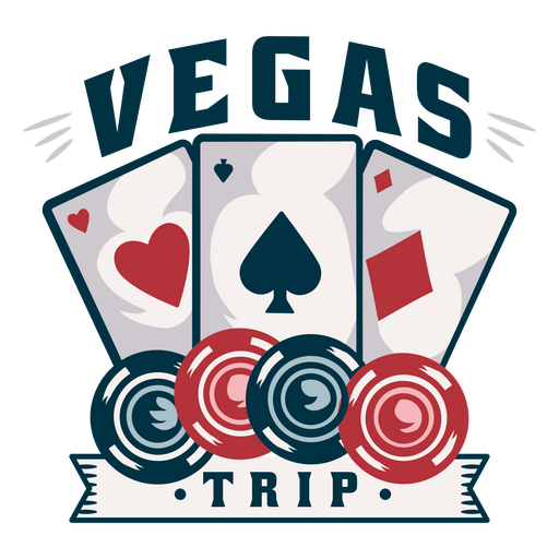 Viagem a Las Vegas com fichas e cartas de pôquer Desenho PNG