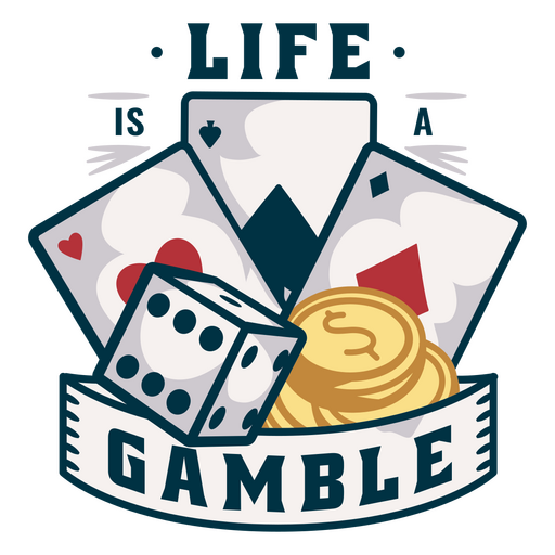 Das Leben ist ein Glücksspielzitat PNG-Design