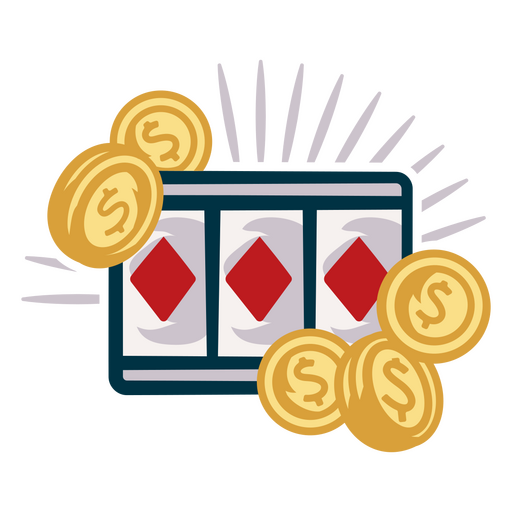 Casino-Spielautomat mit Goldmünzen PNG-Design