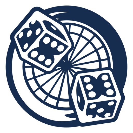 Dartscheibe mit zwei Würfeln in blau PNG-Design