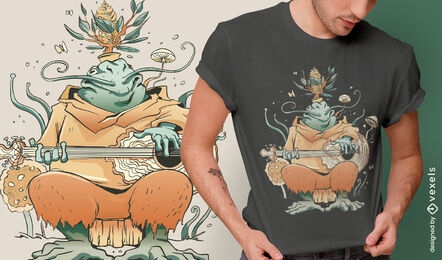 Frog musician magic cottagecore t-shirt design