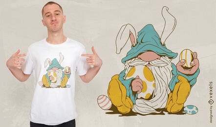 Design de camiseta de feriado de coelho gnomo de Páscoa