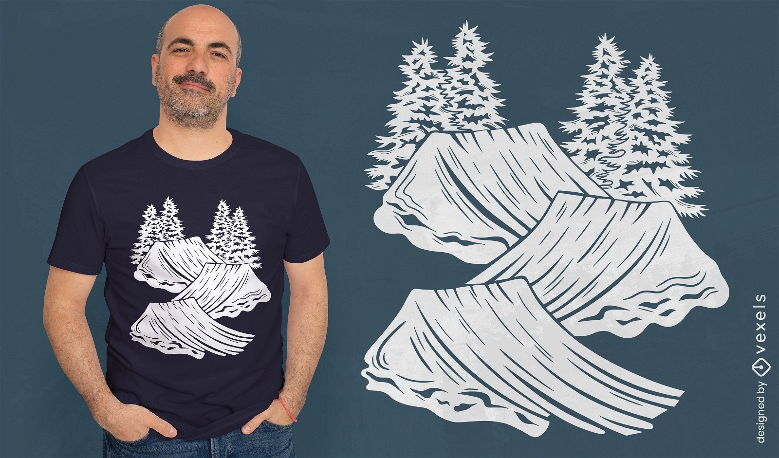 Diseño de camiseta de silueta de invierno Snowpark