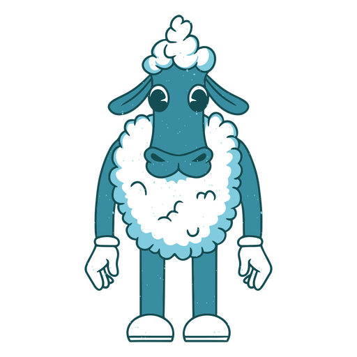Blue sheep standing PNG Design