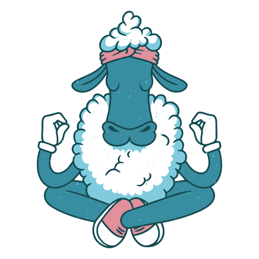Sheep in a yoga pose PNG Design