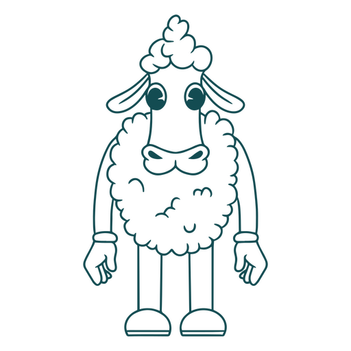 Funny sheep standing PNG Design