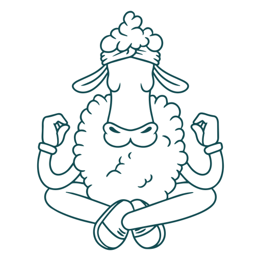 Illustration eines Schafes in Yoga-Pose PNG-Design