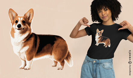 Realistisches Corgi-T-Shirt-Design