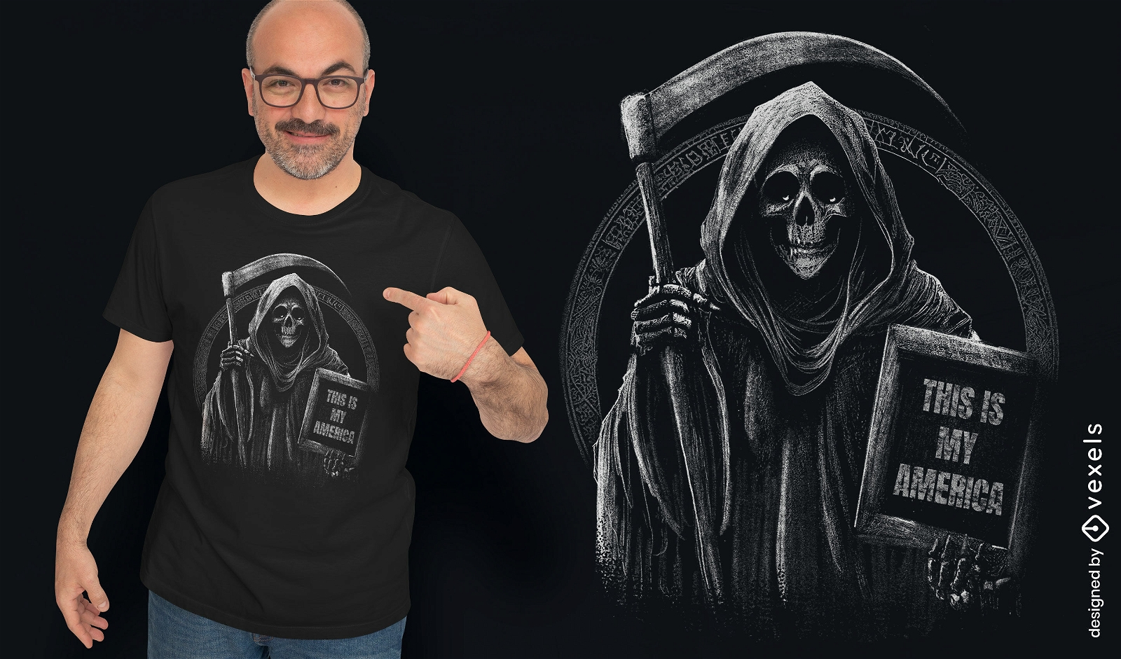 Diseño de camiseta de humor Grim Reaper.
