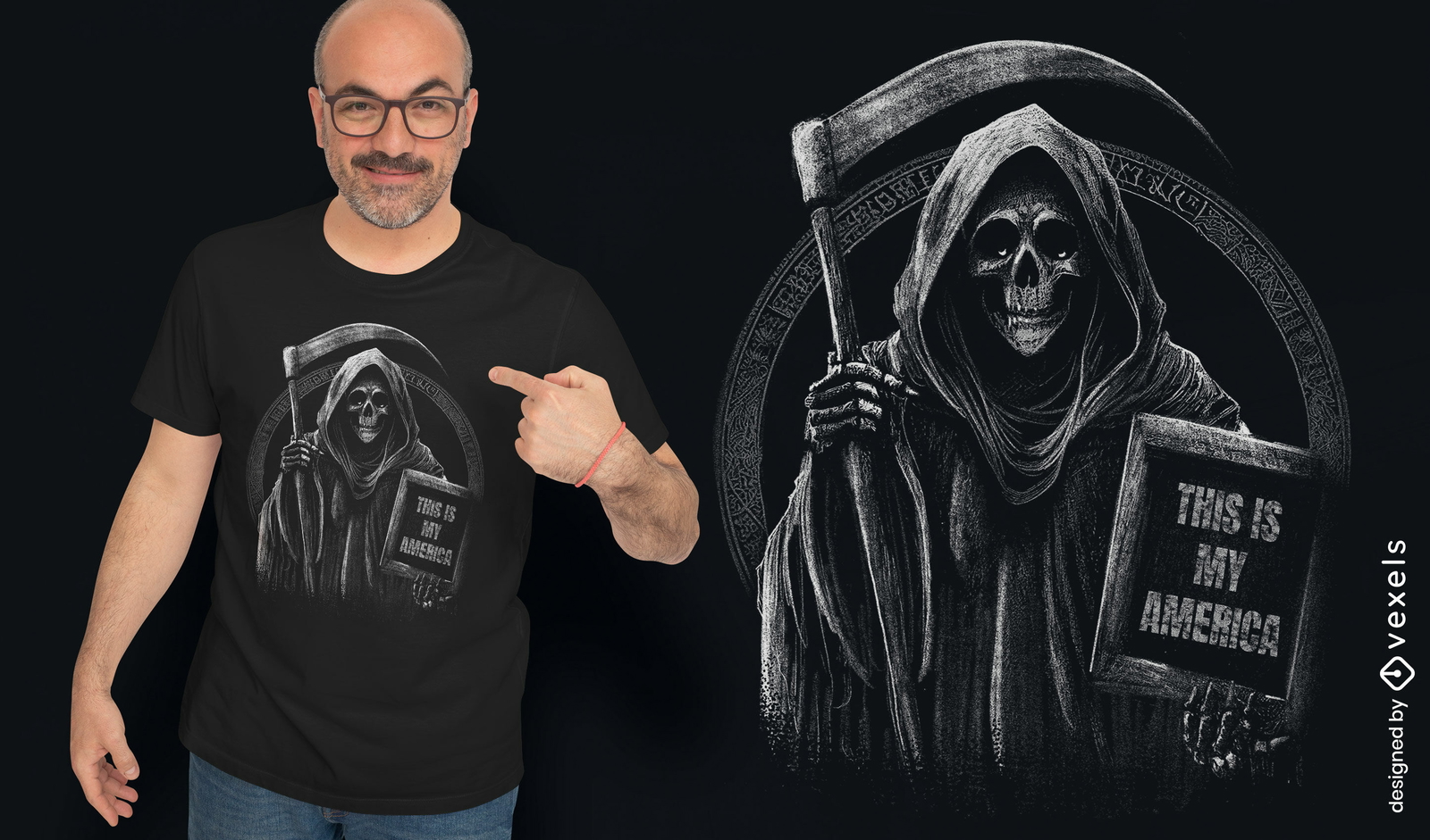 Diseño de camiseta de humor Grim Reaper.