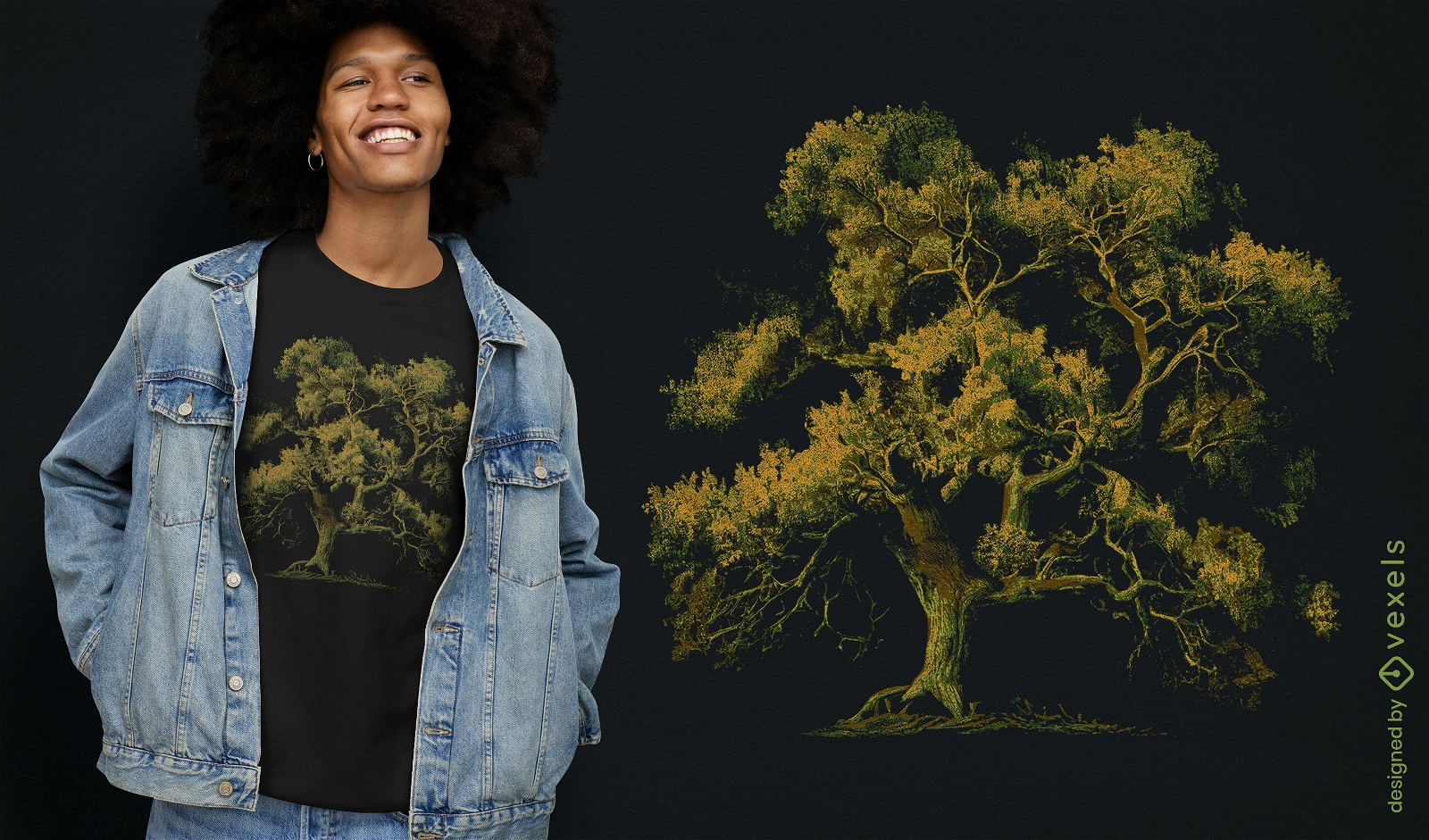 Majestic oak tree t-shirt design