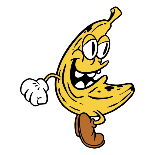 Cartoon banana running PNG Design