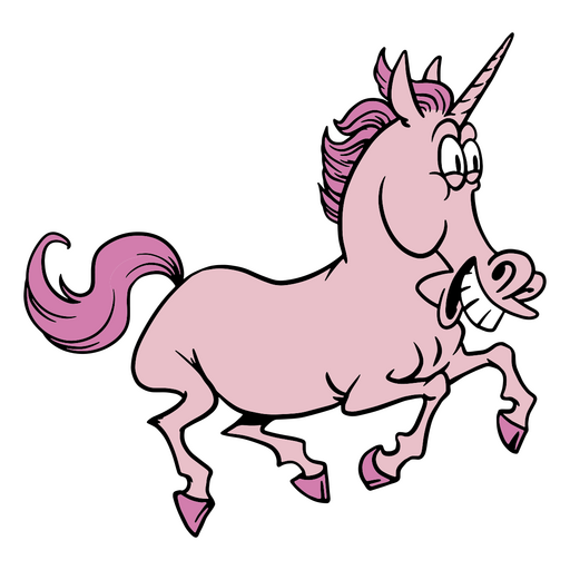 Lustiges Cartoon-Einhorn läuft PNG-Design