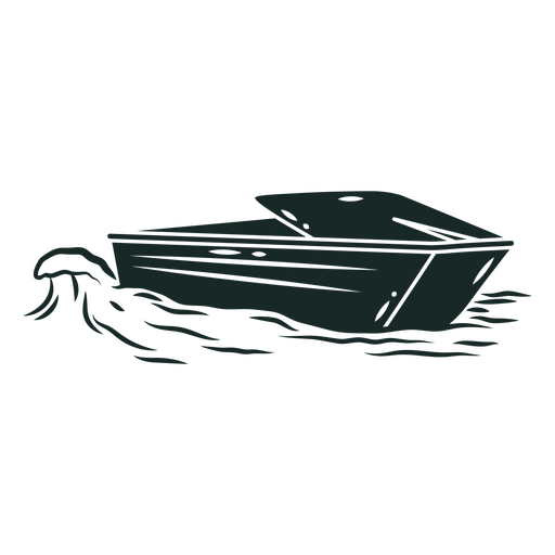 Design de barco elegante com ondas Desenho PNG