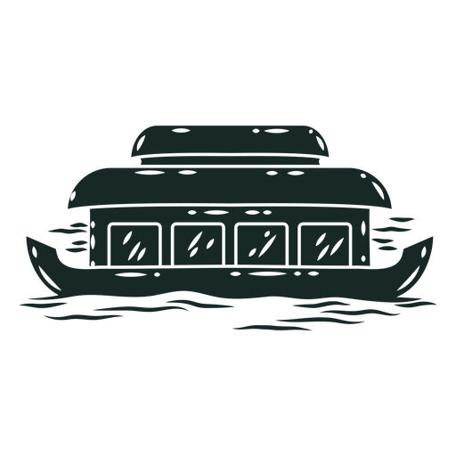 Ilustração estilizada de barco na água Desenho PNG
