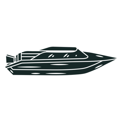 Design elegante da silhueta de uma lancha Desenho PNG