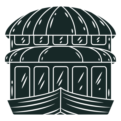 Ilustração estilizada de casa de barco Desenho PNG