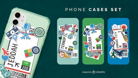 Travel boarding passes phone case design