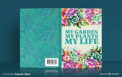Colorful flower garden book cover design