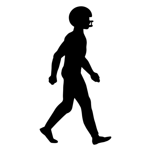 Stylish silhouette of a football player in motion PNG Design