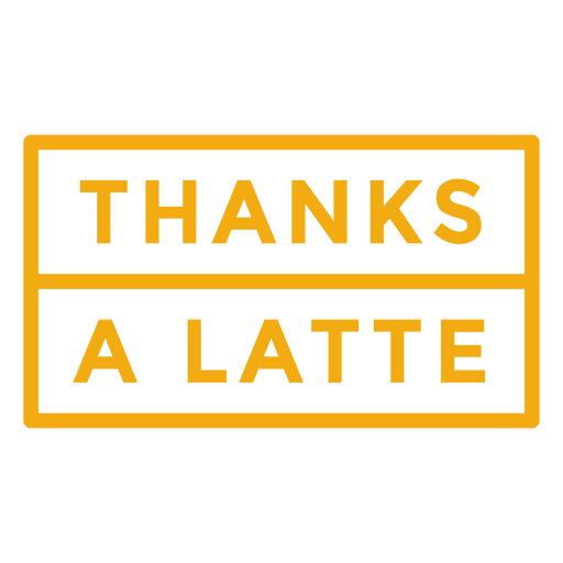 Thanks a latte logo PNG Design