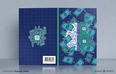 Design de capa de livro de cérebro e dinheiro