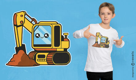 Kid excavator kawaii t-shirt design