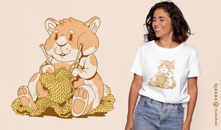 Hamster animal knitting t-shirt design