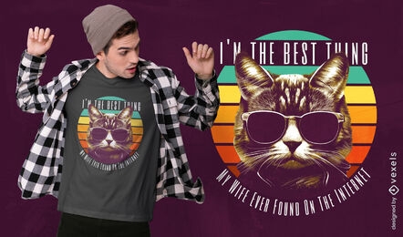 Cool cat with sunglasses t-shirt design