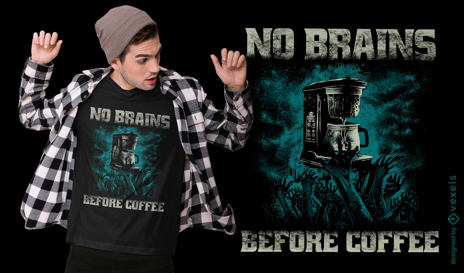 Zombie coffee t-shirt design