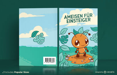 Cute ant walking book cover design KDP