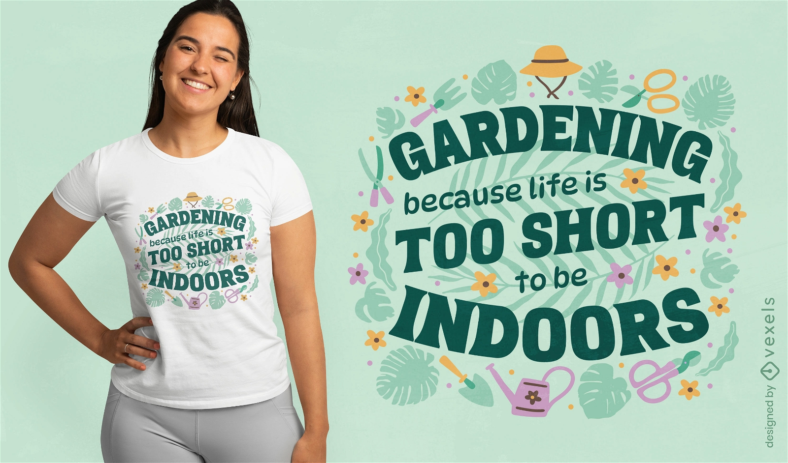 Design de camiseta de cita??o de hobby de jardinagem