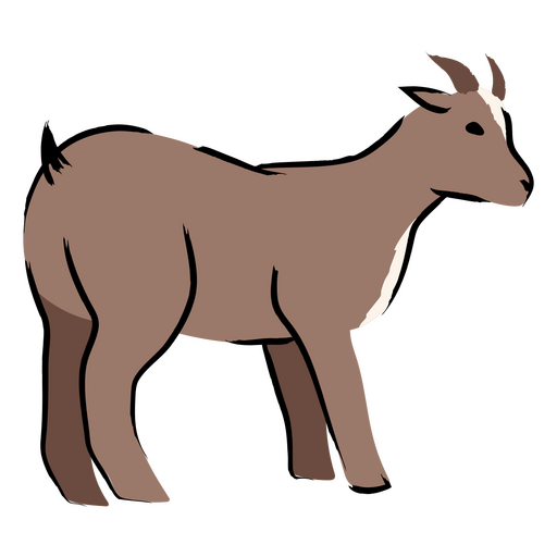 Cartoon goat standing PNG Design