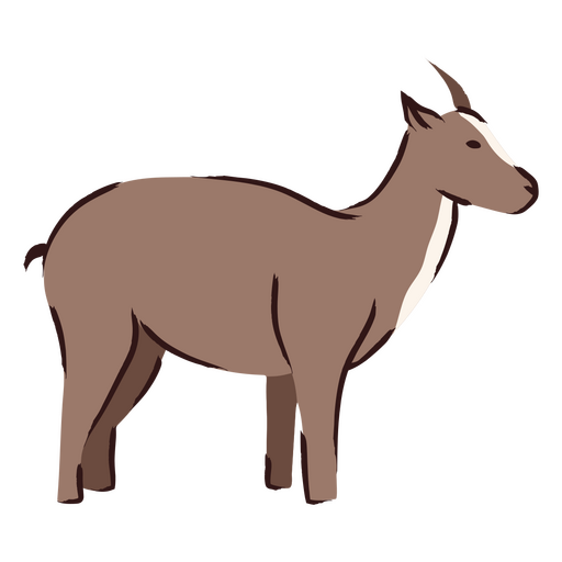 Cabra marrón de pie Diseño PNG
