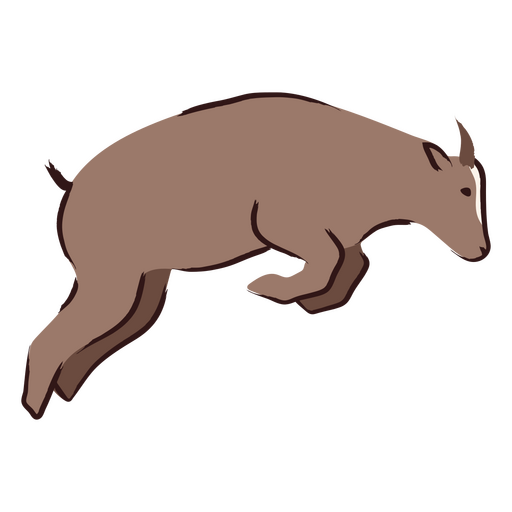 Cabra marrón saltando Diseño PNG