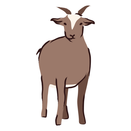 Brown and white goat standing PNG Design