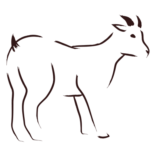Diseño minimalista de arte lineal de cabra Diseño PNG