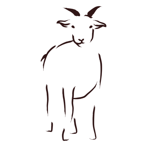 Silhouette einer stehenden Ziege PNG-Design