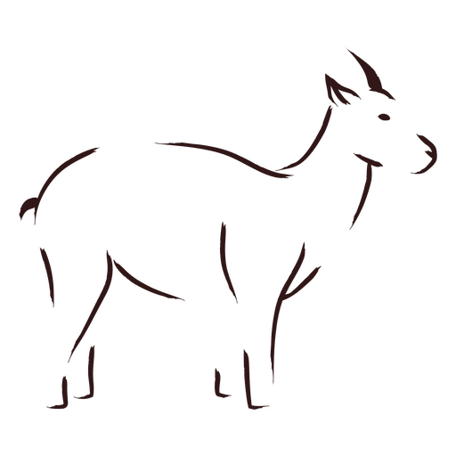 Künstlerisches Ziegensilhouette-Design PNG-Design