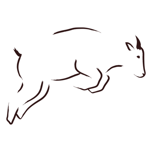 Silhouette of a goat running PNG Design