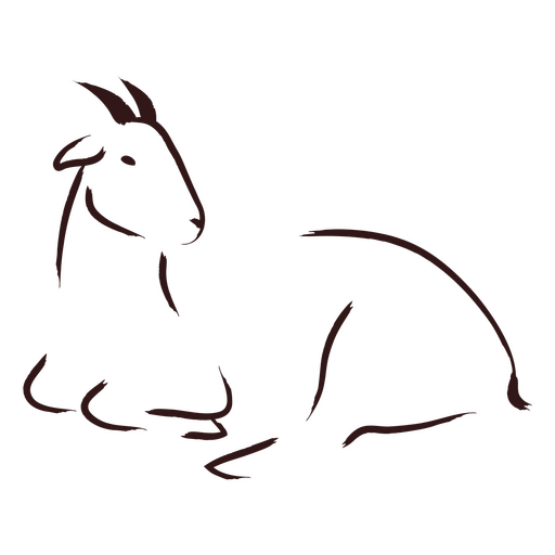 A cabra está deitada Desenho PNG