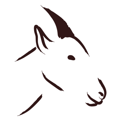 Silhouette of a goat head PNG Design