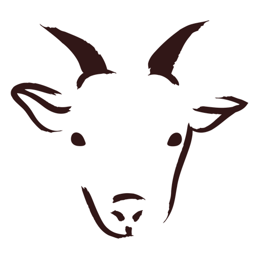 Ilustración minimalista de cabeza de cabra Diseño PNG