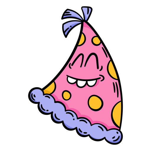 Cartoon birthday hat with polka dots PNG Design