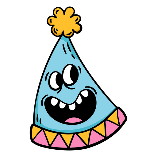 Cartoon-Geburtstagshut mit einem Lächeln darauf PNG-Design